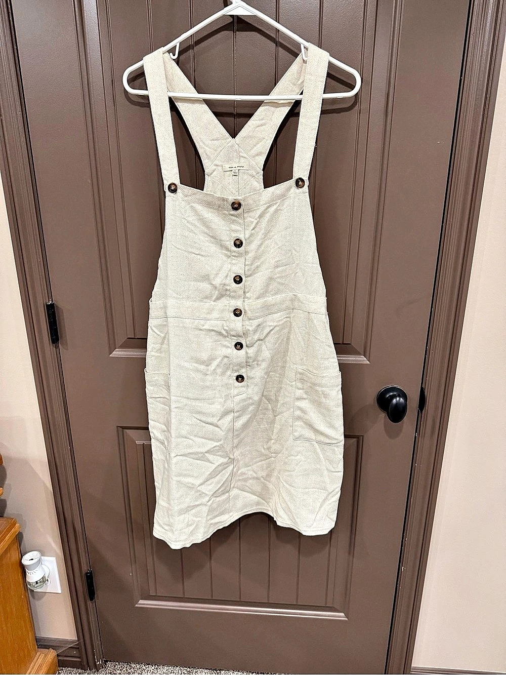 Free People Cream Houndstooth Button-Front Mini Dress